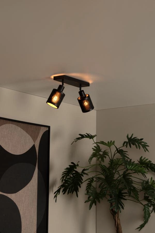 Lucide TAGALOG - Ceiling spotlight - 2xE27 - Black - ambiance 1